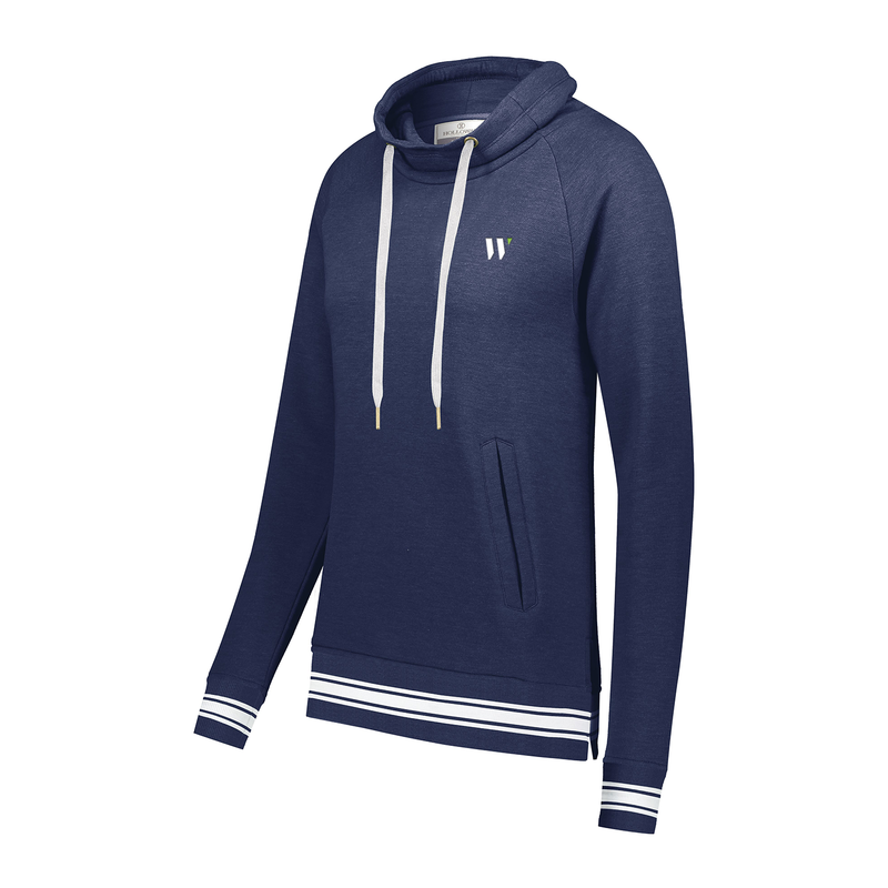 Ladies Navy Holloway Pullover (Silicone Print)