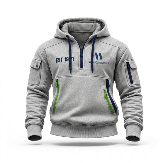 Quarter Zip Pullover Grey Hoodie